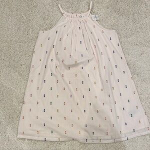 NWT Gap Sleeveless Pink Dress with Multicolor Embroidery